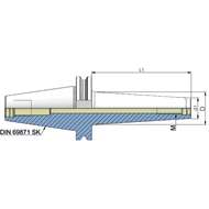 Fräsaufnahme für Einschraubfräser DIN69871AD SK40, 12mm L= 50mm